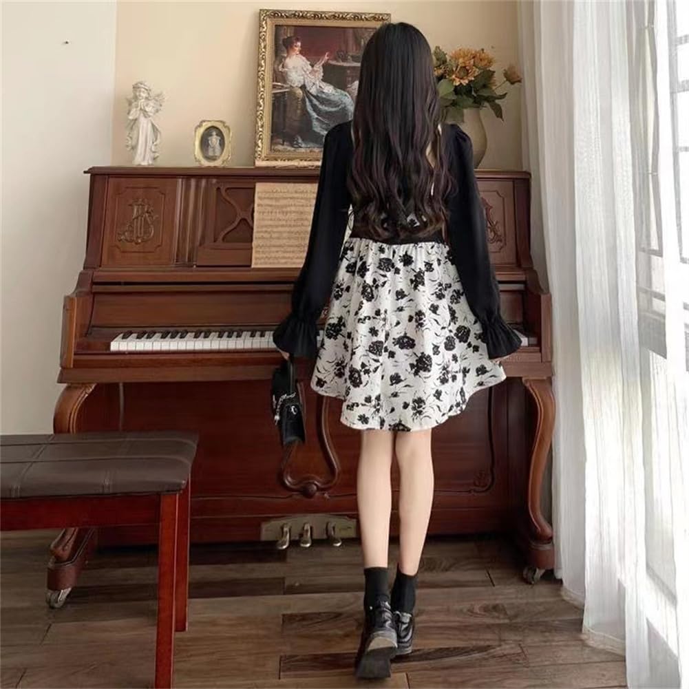 Gotisch Lolita Lang Gotisch Cosplay Schule Alltag Herbst Foto [SDSXZWG] Damenkleid, Spitze, Ärmel, A-Linie, Lolita, Mode, Massenware,