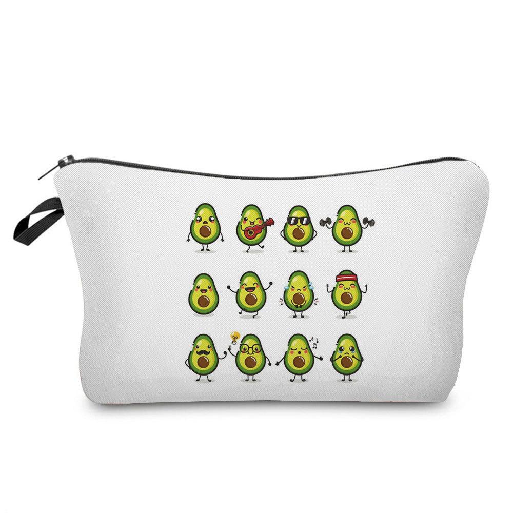 Women Avocado Print Cosmetic Bag Toiletries Organize Travel Storage Case 6700