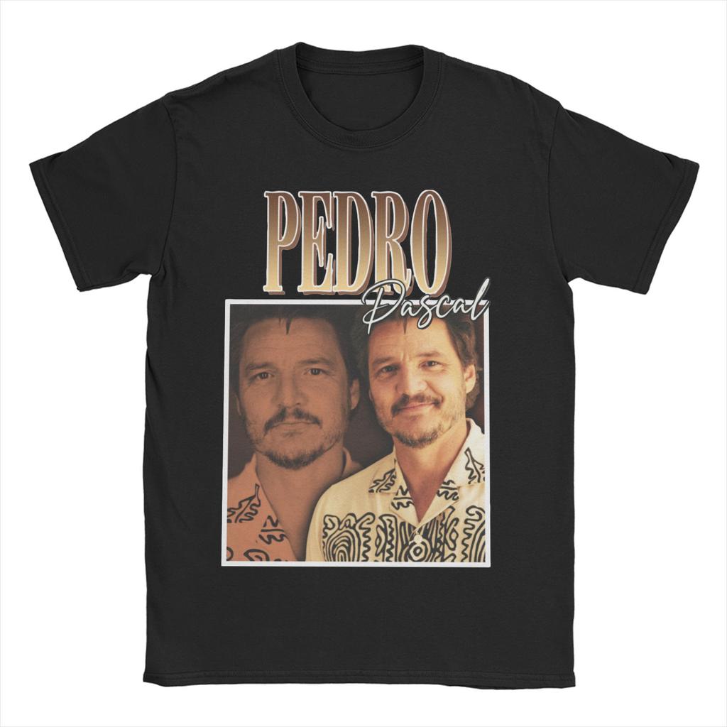 2026 Herren Damen Pedro Pascal T-Shirt Lustiger Schauspieler Vintage 90er Reine Baumwolle Oberteile Mode Kurzarm Rundhals T-Shirts Neue T-Shirts