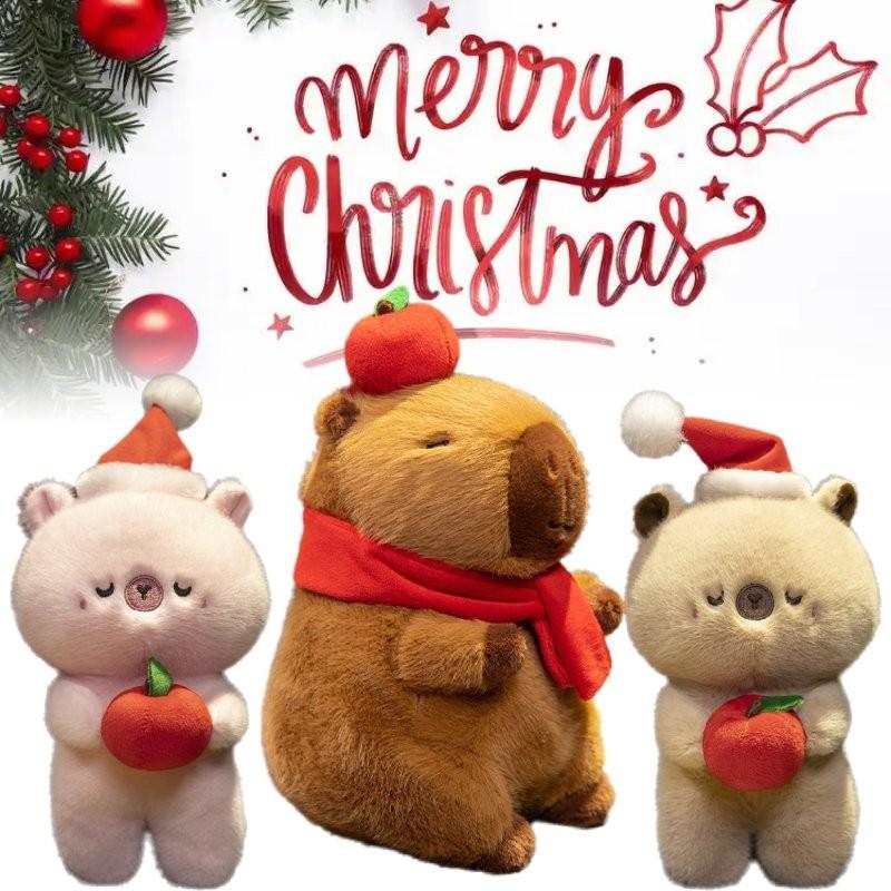 Christmas Bear Capybara Plush Toy Dolls Room Decoration Ornaments Children Gift