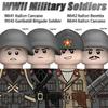 MOC WK2 Italienische Soldaten Figuren Bausteine Italien Armee Infanterie Offizier Waffen Pistole Umhang Helme Panzerkanone Steine Spielzeug