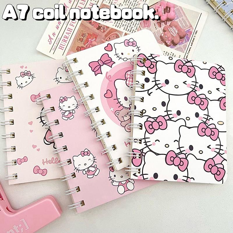 Cute Hello Kitty Mini Portable A7 Coil Notebook Notepad Diary Student Stationery School Supplies Back To School Kids Gift