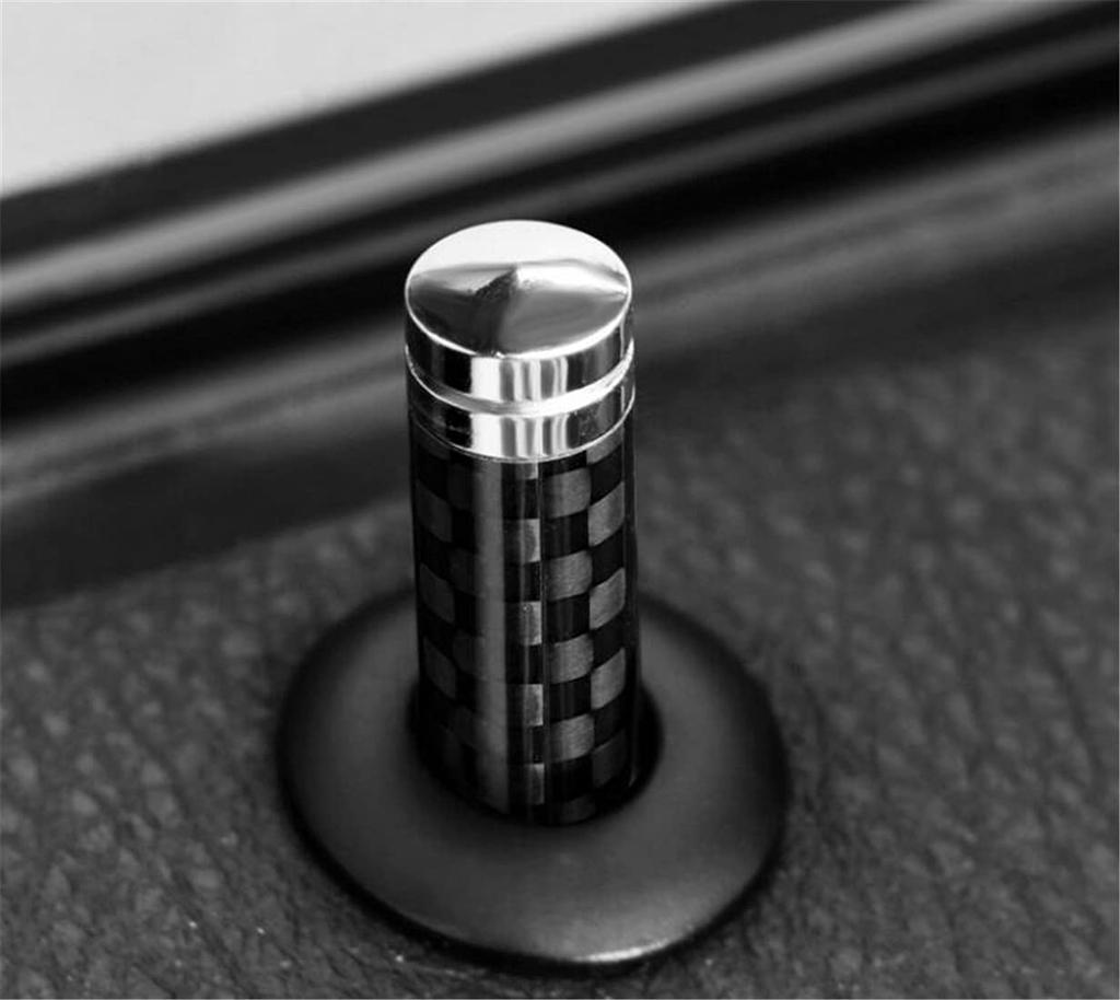 Car Door Sports Door Lock Carbon Fiber Design with Chrome Pin Guard Lock, Pin, (1)