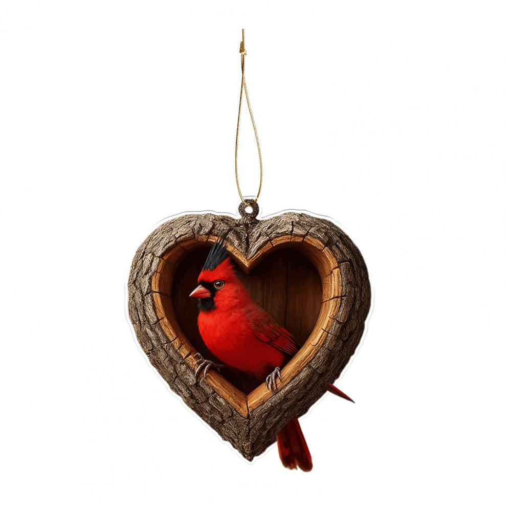 Christmas Ornaments 2D Acrylic Fox Eagle Birds Ornament Woodland Hanging Pendant for Xmas Tree Home Party Decor