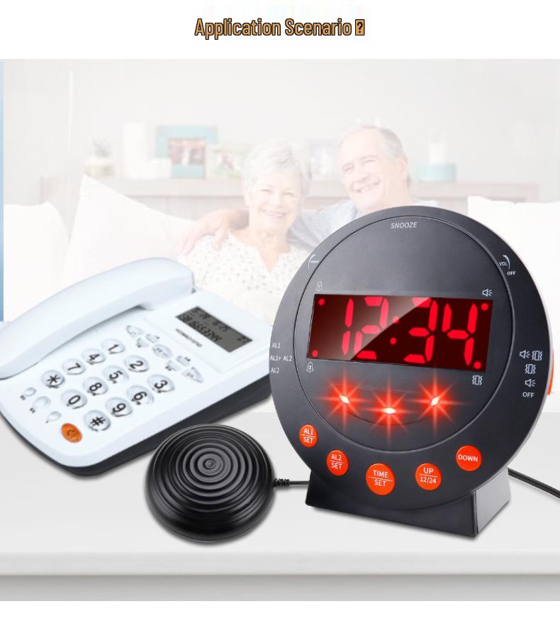 Multi-Function LED Digital Alarm Clock with Strong Vibration and Flashing Light Reminder