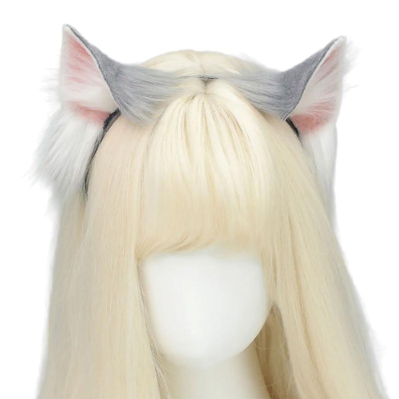 Cats Costume Accessories Cats Ear Headband Plush Tail Anime Cosplay Outfit for Women Masquerade Halloween Role Play