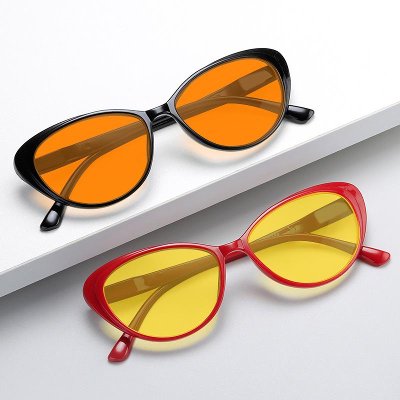 Retro Cat-Eye Nachtsicht Anti-Blaulicht Brille Rote & Orange Gläser Herren- & Damen Computer Gaming Schutzbrille