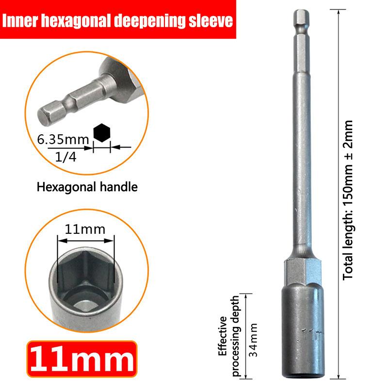 1Pc 5.5-19Mm Lengthen Electric Drill Socket Head Bolt Nut Driver Bit Impact Drill Bits Adapter Socket Wrench Extension Bar 150Mm