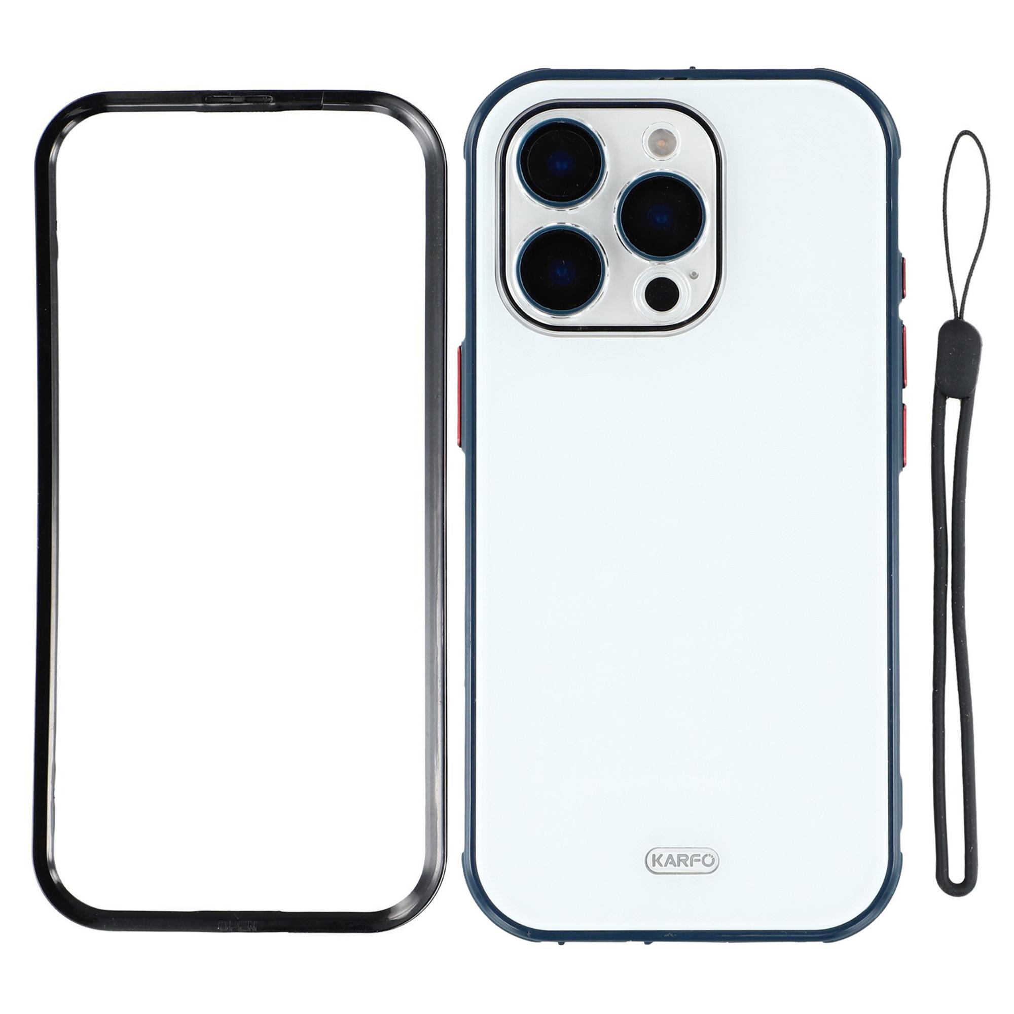 

KARFO Водонепроницаемый чехол IP68 из ТПУ и ПК для iPhone 16 Pro со шнурком Blue