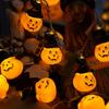 1PC 10/20 LED Halloween Small Pumpkin With Black Hat String Lights Battery Operated For Home Windows Indoor Outdoor Garden Decor