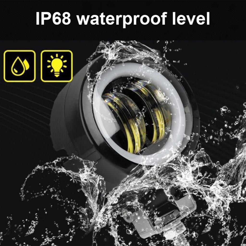 LED Fog Light Auxiliary Lamp 4D Double Lens 20W with   for Motorcycle ATV Truck Boats