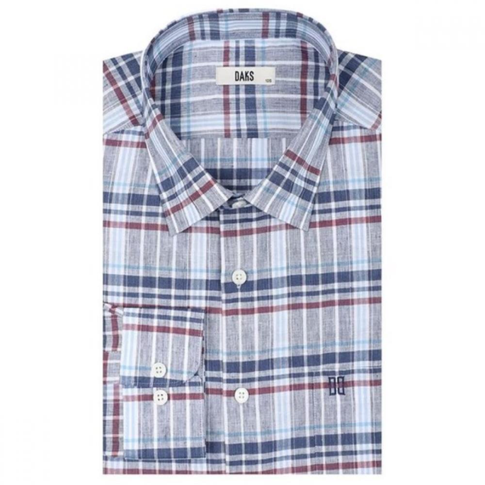Daks 26ss Linen Blend Medium Check Regular Fit Casual Shirt Dms3shcl120n1 DMS3SHCL120-N1/95