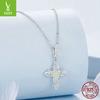 Luminous Cross Diy Pendant Accessories, Faith Retro Pattern S925 Sterling Silver Beads