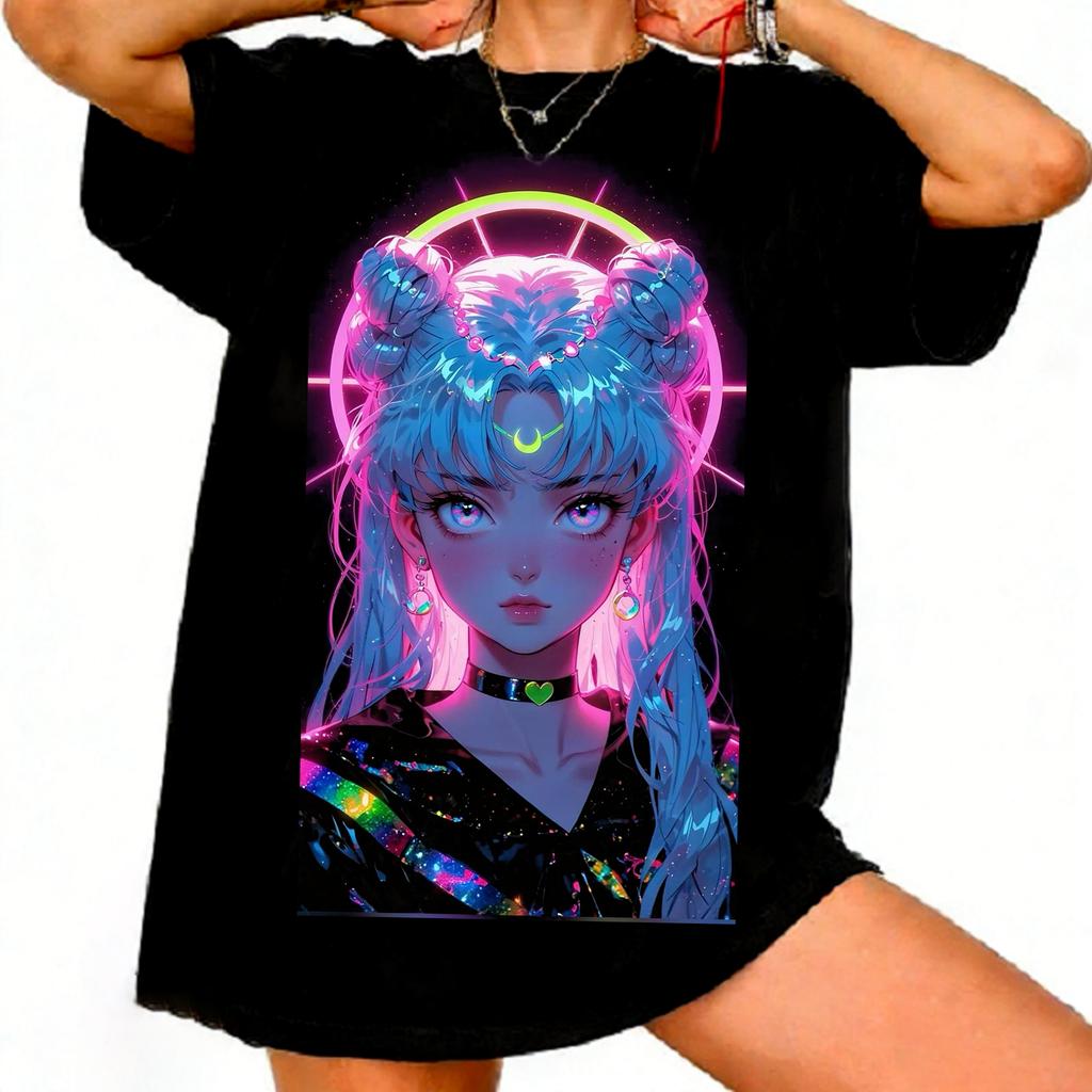 Sailor Moon Anime Retro 90s Printed Tshirt Unisexs and Womens Tshirt Unisexs Top Sports Tshirt 2026 Summer New Tee