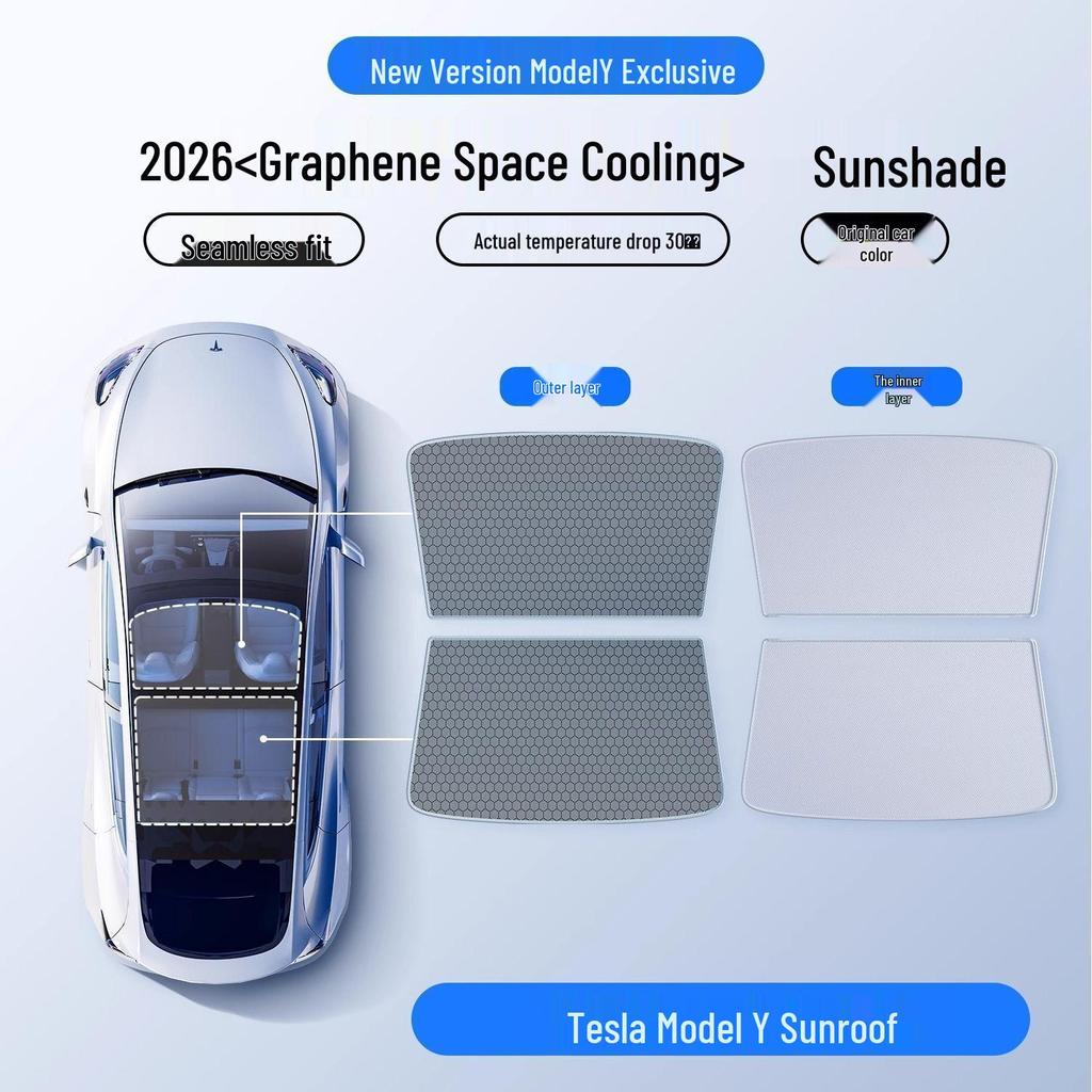 Tesla Model Y/3 Schiebedach & Windschutzscheiben-Sonnenschutz: Wärmedämmungszubehör.