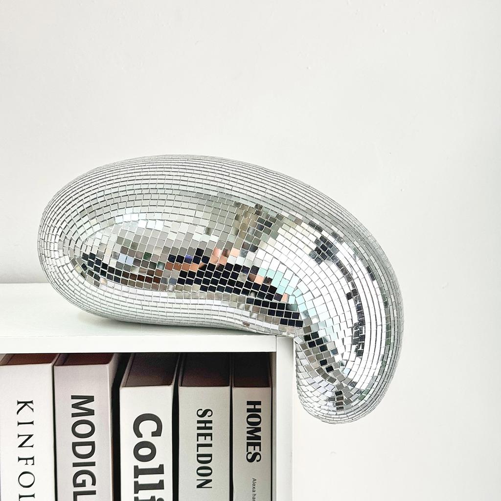 28cm Melted Disco Ball Mirror Reflective Funky Home Decor Handmade Aesthetic Room Decor Melting Mirror Ball For Table Shelf