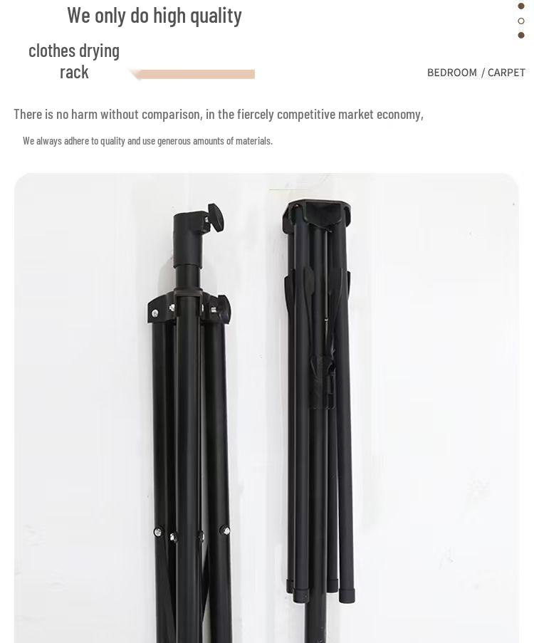 Compact Foldable Clothes Drying Rack - Space-Saving Balcony & Floor Stand for Simple Hanging