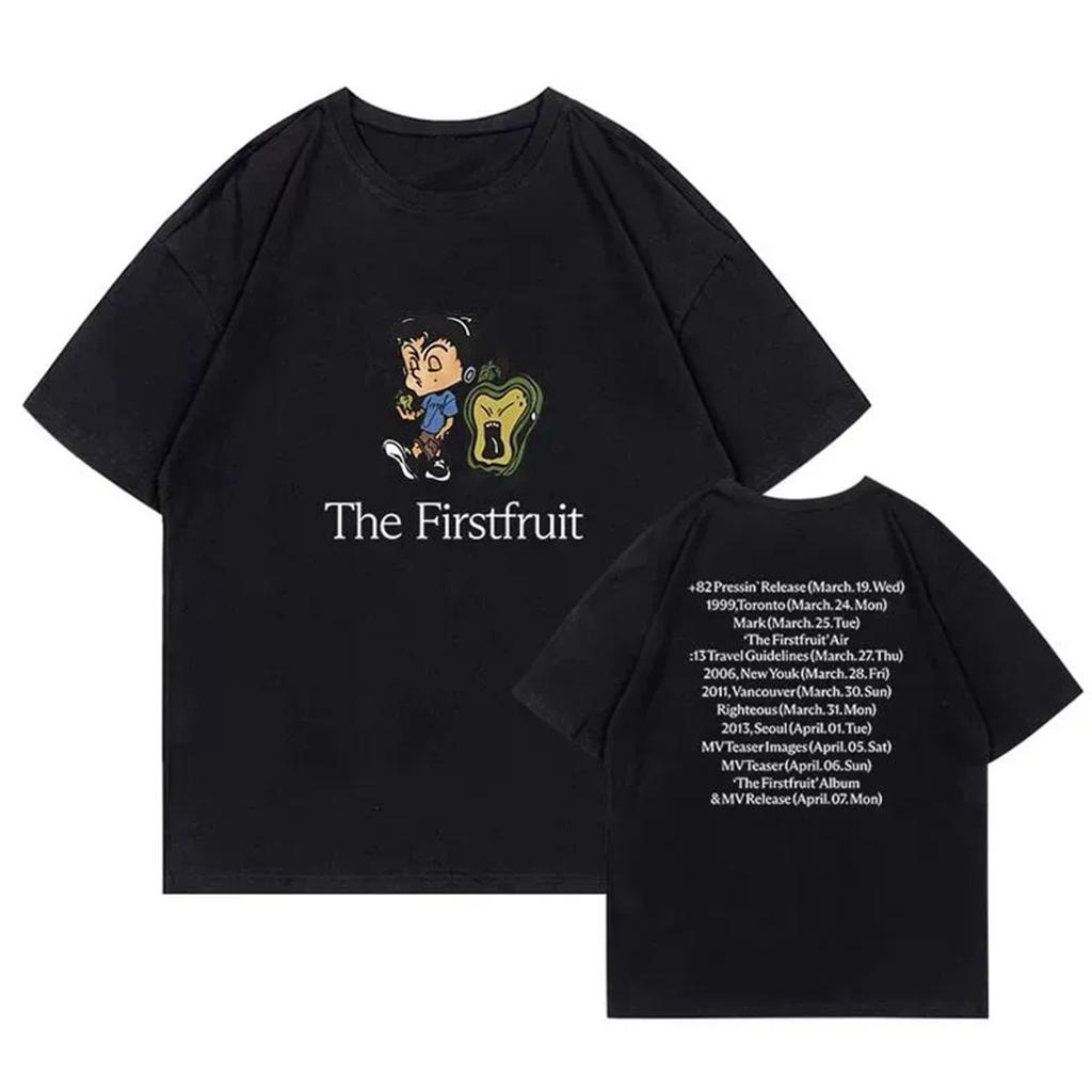 

The Firstfruit Cartoon Printed Womens Tshirt Summer Casual Cotton Short Sleeve Ladies Clothes Hip Hop Y2k Clothes M