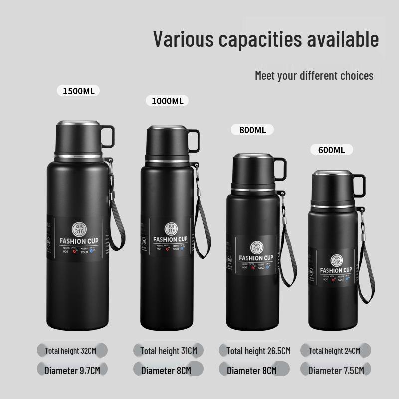 Large Capacity 304 Stainless Steel Insulated Portable Thermos Cup with Tea Separation