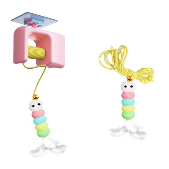 Retractable Cat Teaser Door Hanging Toy Kit Interactive Boredom Buster Self-Entertainment Toys for Kittens