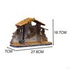 Miniature Nativity Shed Ornament, Scene Religious Crafts Resin Decorative for Christmas Decor Table