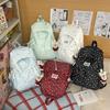 Schoolbag Backpack Korean Version Polka Dot Light Girl College Style Backpack Large Capacity Campus Class Large Capacity Student Schoolbag