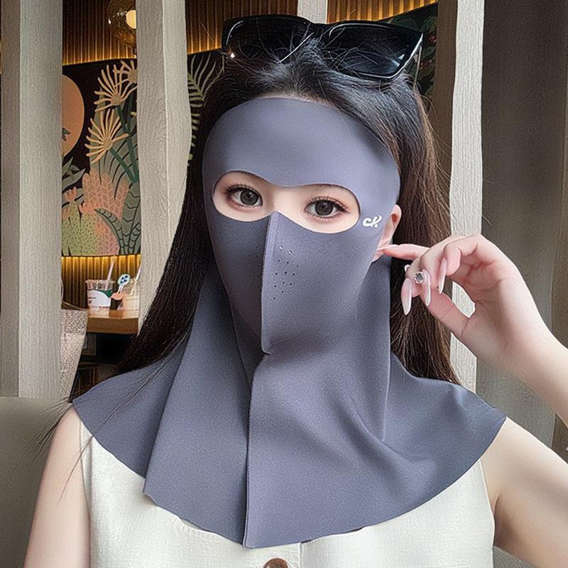 Ice Silk Sun Protection Mask Anti-Uv Neck Scarf Neck Protection Dustproof Sunshade Face Mask Summer