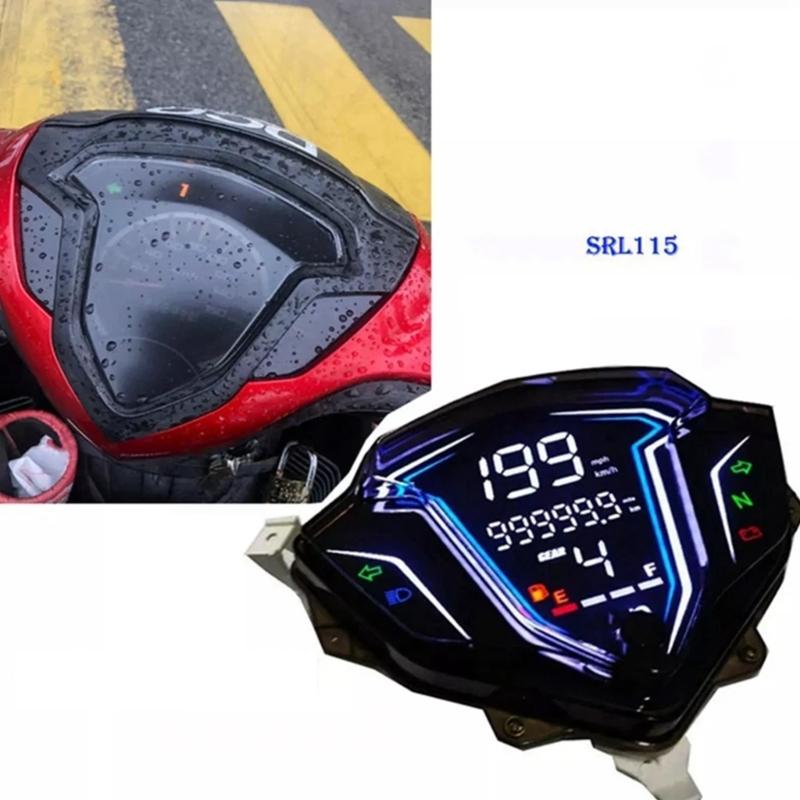 12V Waterproof Motorcycle Dashboard Odometer Measurement Instrument Cluster Tachometer for SRL115 FI/LAGENDA 115Z Riders