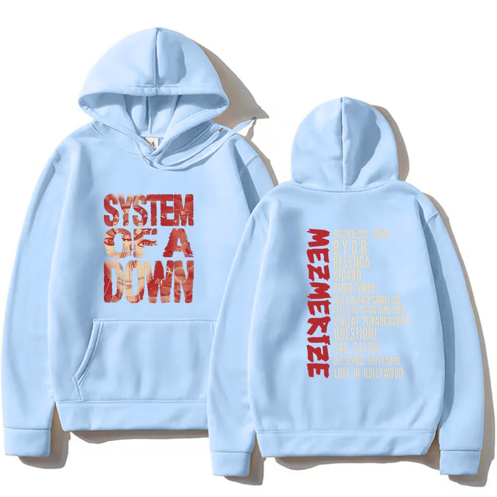 Mikiny Rock Band System of A Down System of A Down Mezmerize Seznam skladeb Mikina s kapucí Podzim Pánské oblečení Unisex Retro Y2K Pulovry