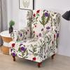 Stretch Print Wing Chair Cover Spandex Elastic Armchair Covers Europe Wingback Relax Sofa Slipcovers with Seat Cushion Cover