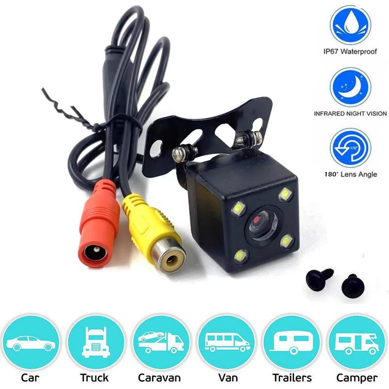 Parking reversing camera universal CCD car rearview camera LED night vision car supplies lens fisheye.