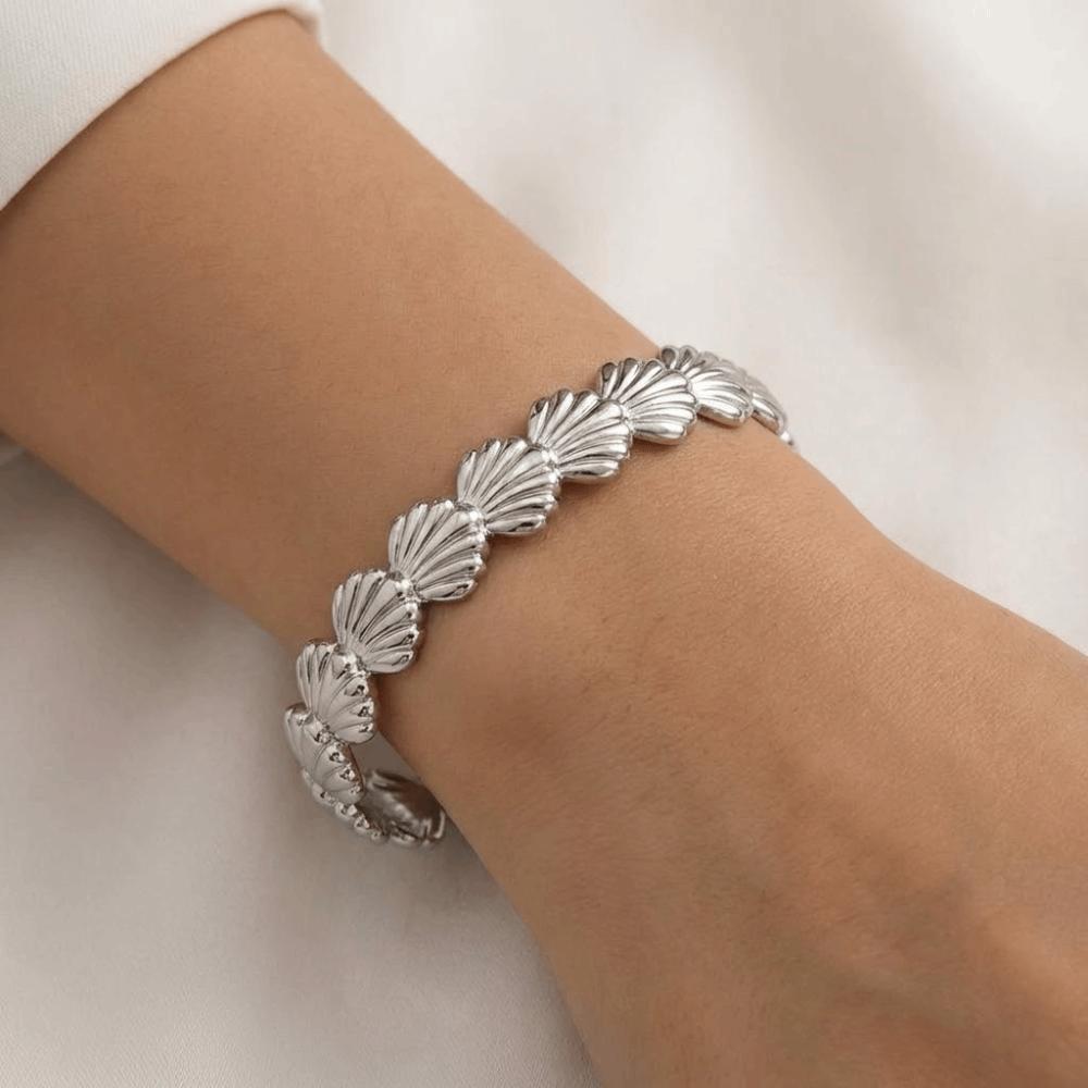 Starfish Shell Bracelet Gold Color Vintage Cuff Bracelets Elegant Opening Bangles  Girl