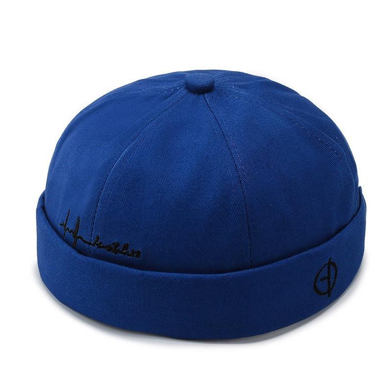 Men Women Unisex Skullcap Sailor Cap Hip Hop Landlord Hat Beanie Rolled Cuff Hat