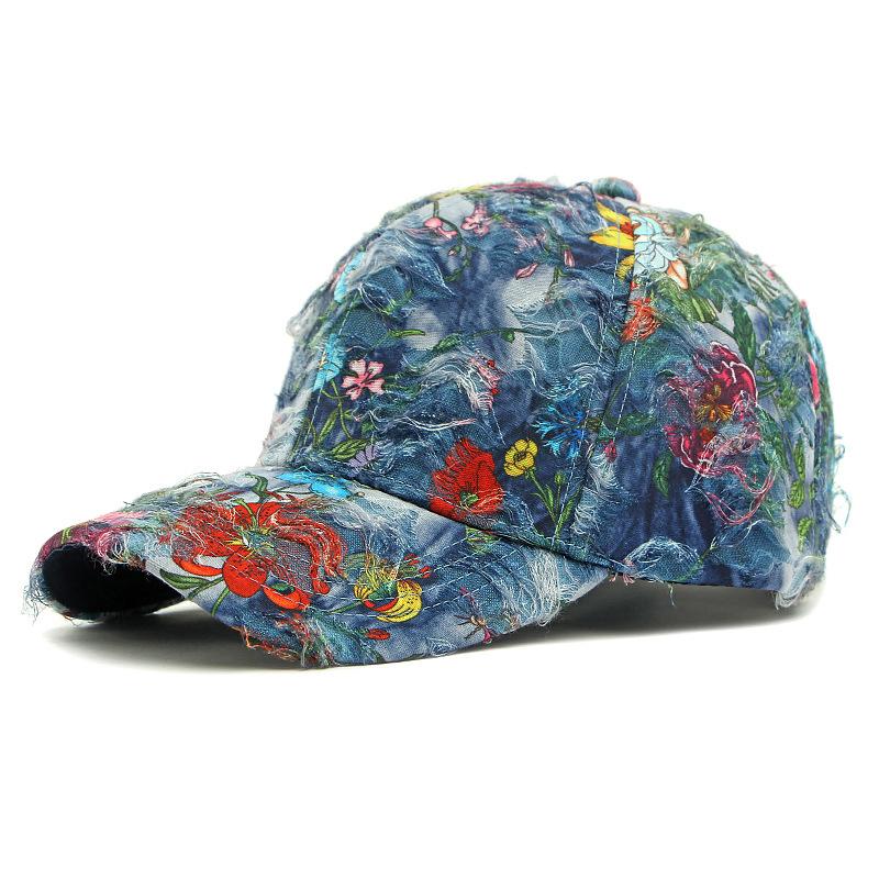 Printed Hat Women Baseball Cap Outdoor Sun Protection Hat Flower Cap