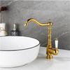 Tuqiu Gold Tall Torneiras Bathroom Faucet Basin Faucet Sink Faucet Antique Lavotory Faucet Basin Taps Hot Cold Mixer Tap Crane