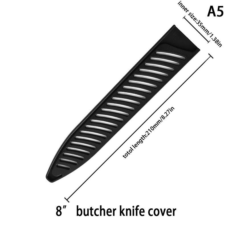Kitchen Knife Sheath Black Plastic Knife Covers Knife Blade Protector Cover Edge Guards Case Boning Fruit Bread Chef Knife Tool