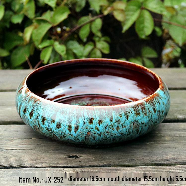 Large Kiln-Glazed Ceramic Succulent Planter - Creative Garden Pot