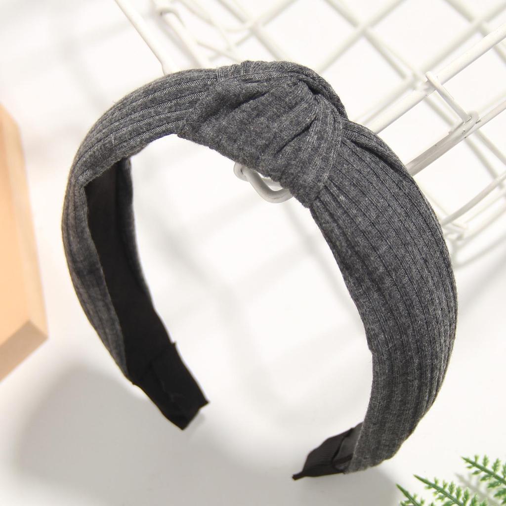 Duoling Korean Style Knotted Solid Color Headband for Women