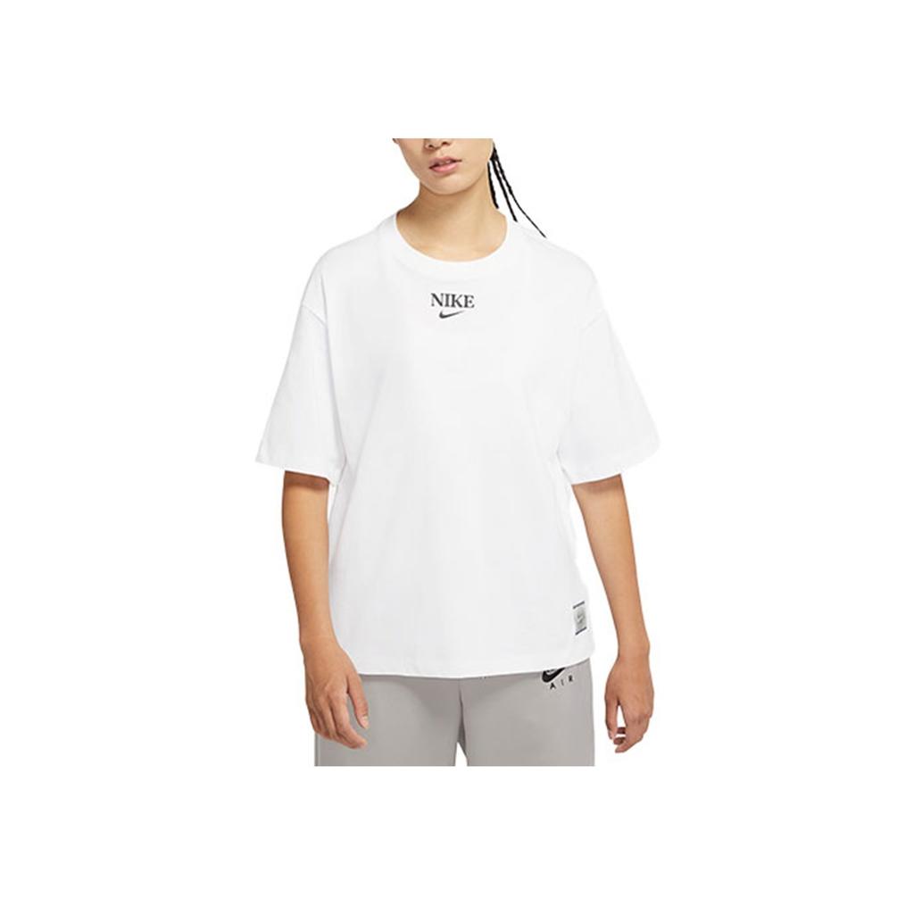 Nike Sportswear American Vintage Letter Logo Print Loose Sports Short Sleeve Drop Shoulder T-Shirt Women T-Shirt White DM7904-100