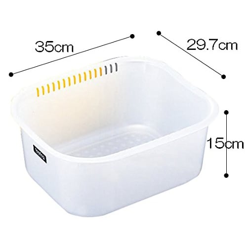 Inomata Chemical Feeling Square Washtub, 35cm Wide, Pearl White