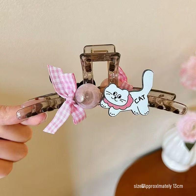 Koreanischer Eleganter Kürbisbogen Polka Dot Haarspange - Groß, Cremige Texturierte Hochsteckfrisur-Accessoire