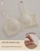 Women's Sexy Lace Red Bra Set - No Steel Ring, Side-Collecting Design