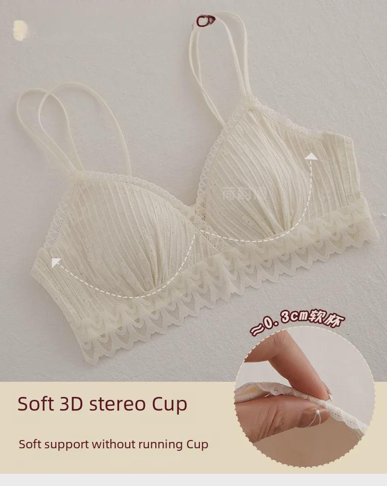 Women's Sexy Lace Red Bra Set - No Steel Ring, Side-Collecting Design