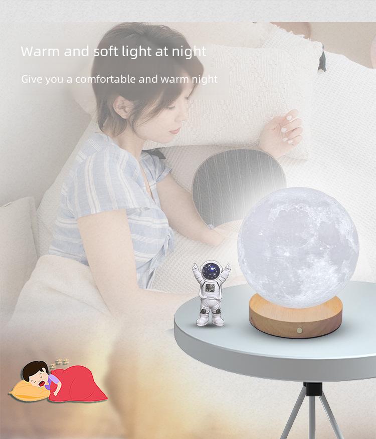 Rotating Moon Lamp Night Light—Creative Bedside Atmosphere Lamp for Bedroom or Desk