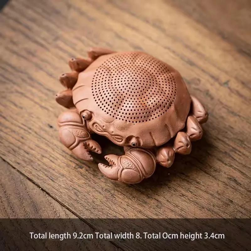 New Ceremony Accessories Chinese Crafts Creative Crab Integrated Filter Tea Leakage Purple Sand Pet Tea Table Decoration