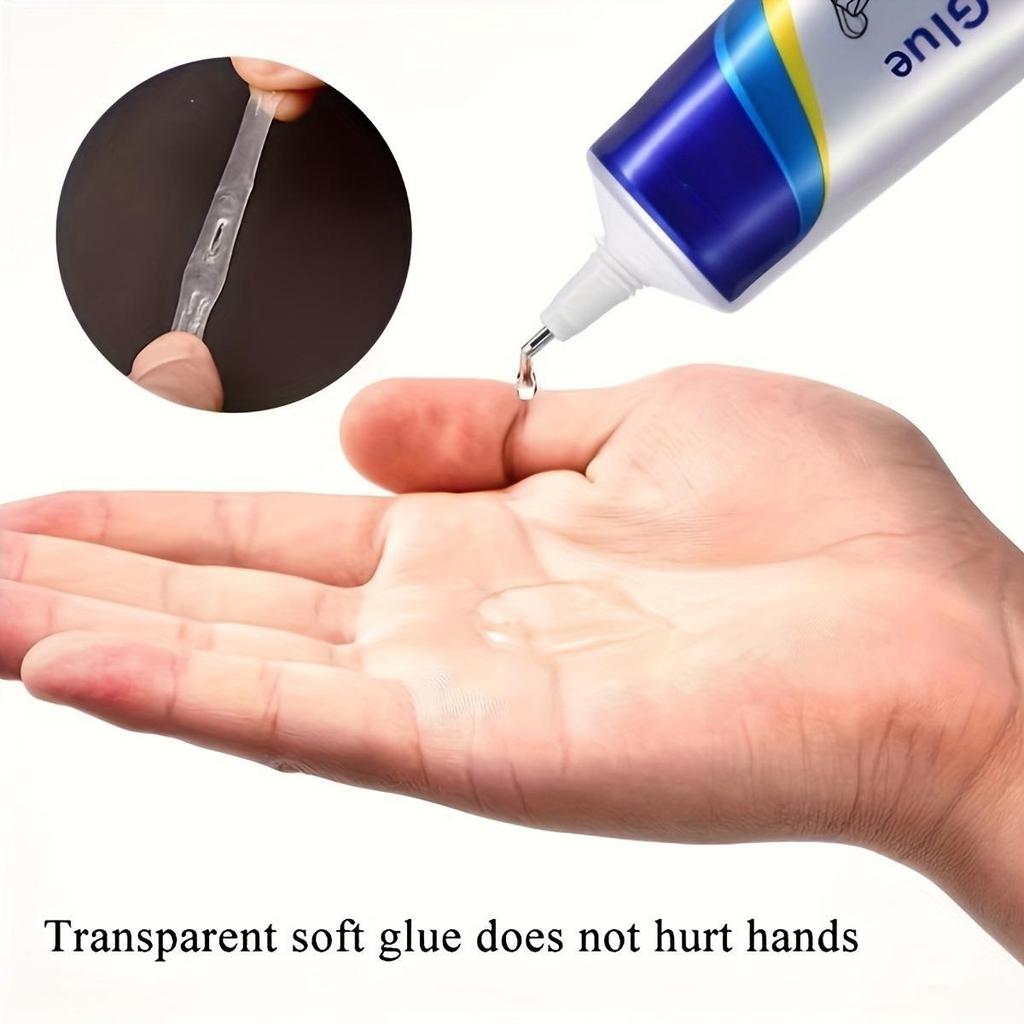 Adhesivo Fuerte para Reparación de Calzado - Adhesivo de Material Plástico Flexible Transparente, Solución Tubular de Secado Rápido para Fijación de Calzado, Adhesivo para Calzado