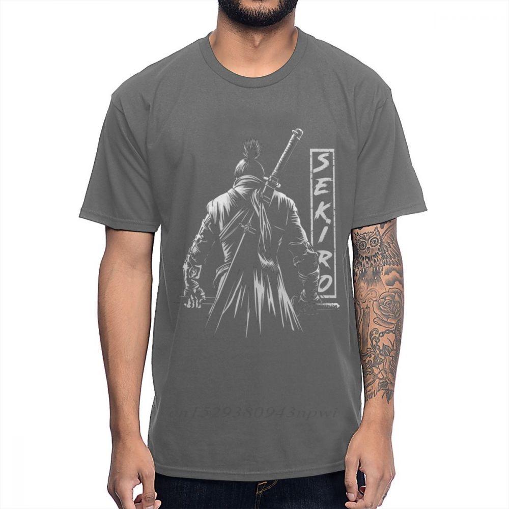 PS4 Game SEKIRO T Shirt Shadows Die Twice The Onearmed Wolf Tee Shirt For Male Retro Homme Tee Shirt 100 Cotton