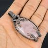 Rose Quartz Jewelry, 999 Copper Wire Wrapped Pendant Handmade Gemstone Jewelry, Gifts For Wife Brand New Pendant