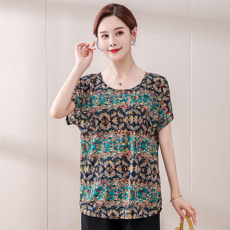 Dámské tričko s krátkým rukávem se stovkovým potiskem, módní, ležérní, volné, prodyšné topy