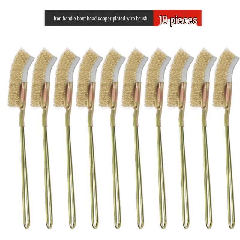Muke Bent Copper Wire Brush Set with Iron Handles (10 Pcs)